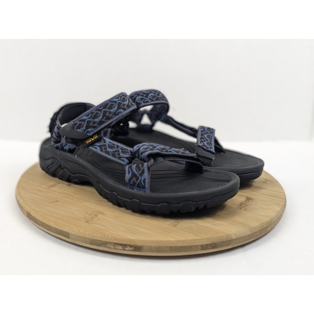 Teva Sport Sandals Mens 7 Black Blue Aztec Hurricane 4 Strappy Outdoor Hike